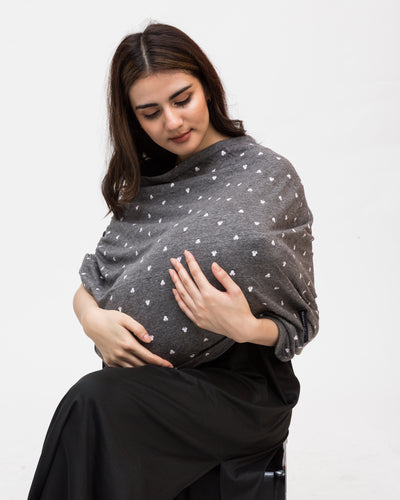 Mama Luxury Poncho/Scarf Maternity & Nursing Cover in Mocha
