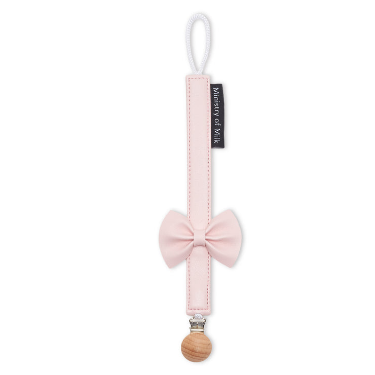 Ministry of Milk® Bow Pacifier Clip Baby Pink