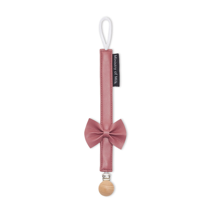 Ministry of Milk® Bow Pacifier Clip Old Rose